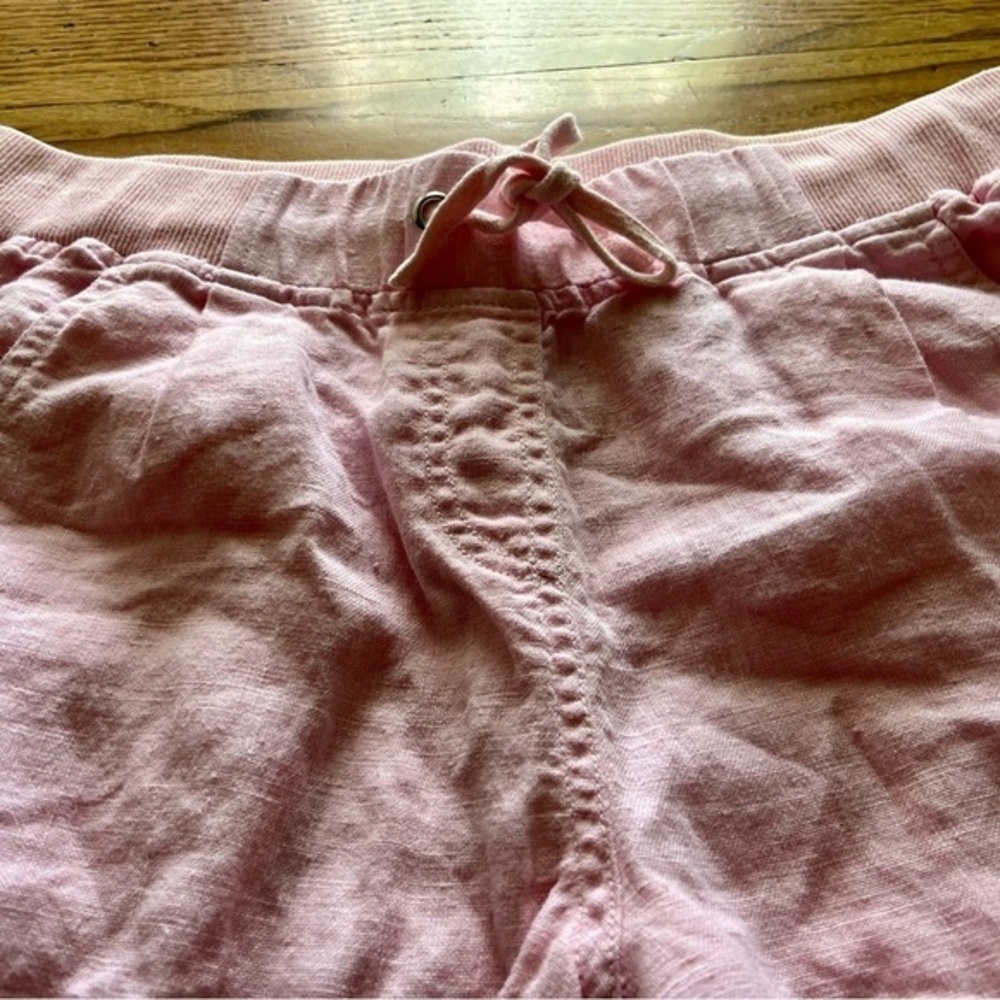 J.McLaughlin Drawstring Pink Linen Shorts - Small